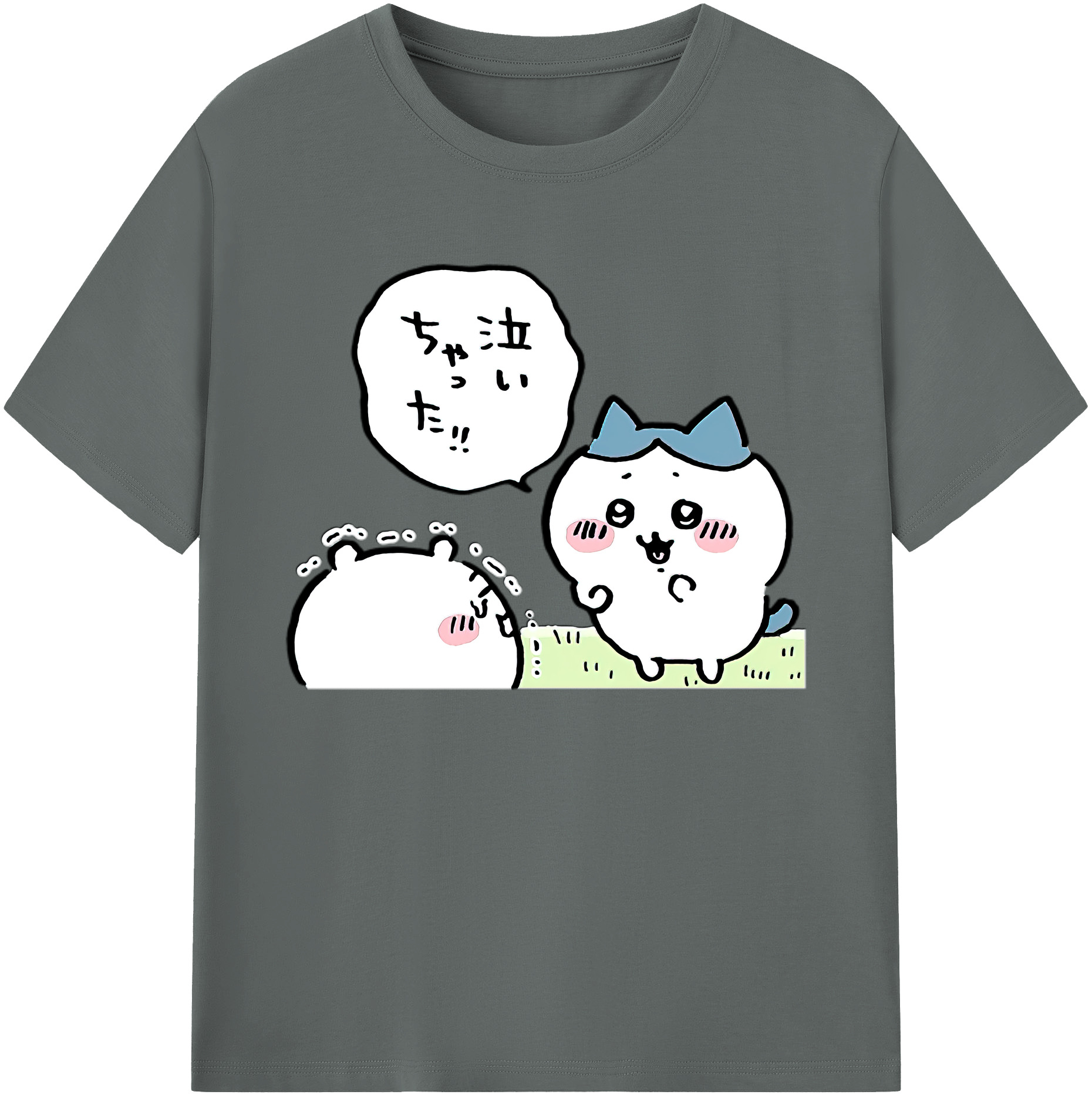 （画像用） ちいかわ ハチワレ Chii-kawa hachiware 綿100％ メンズ半袖Tシャツ｜肌触りやわらか＆通気性